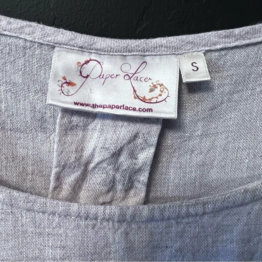 Paper Lacer women blouse Size: S color: Beige 100% Linen - Picture 4 of 11